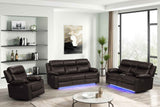 Aiden Brown Leather Gel 3-Piece Manual Reclining Set