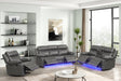 Aiden Gray Leather Gel 3-Piece Manual Reclining Set by Happy Homes at Eve Furniture