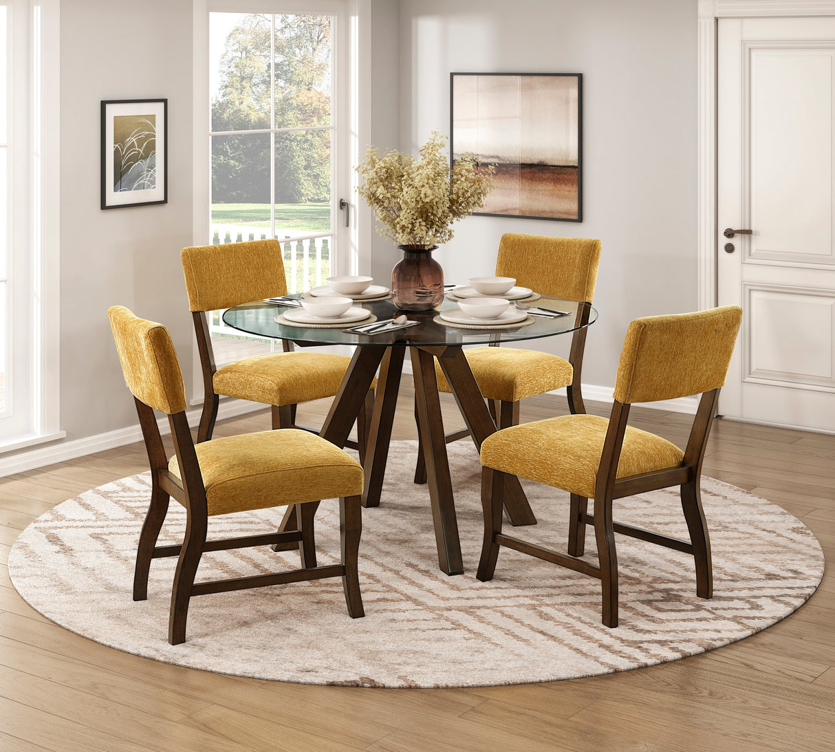 Aiden Mustard Dining Chair, Set of 2 by Homelegance at Eve Furniture