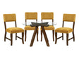 Aiden Mustard/Brown 5-Piece Dining Room Set by Homelegance at Eve Furniture