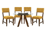 Aiden Mustard/Brown 5-Piece Dining Room Set by Homelegance at Eve Furniture