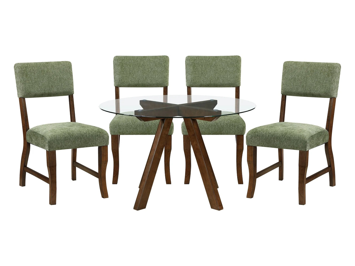 Aiden Olive/Brown 5-Piece Dining Room Set by Homelegance at Eve Furniture