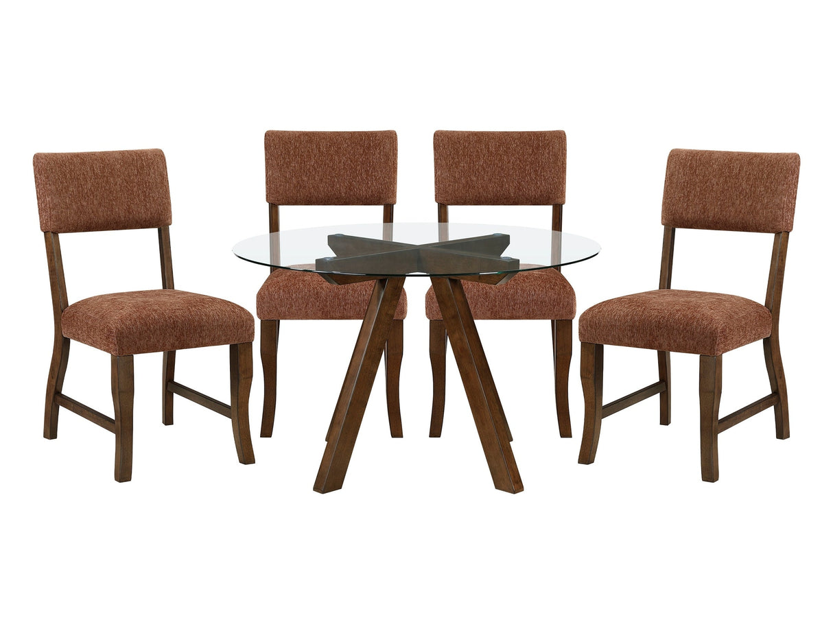 Aiden Rust/Brown 5-Piece Dining Room Set by Homelegance at Eve Furniture