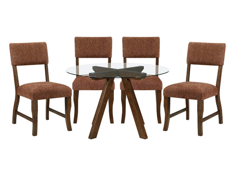 Aiden Rust/Brown 5-Piece Dining Room Set by Homelegance at Eve Furniture
