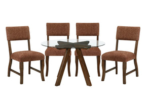 Aiden Rust/Brown 5-Piece Dining Room Set by Homelegance at Eve Furniture
