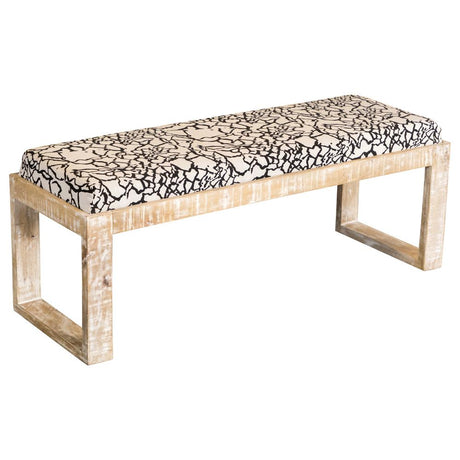 Aiden Black/White Sled Leg Upholstered Accent Bench