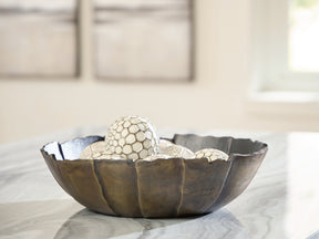 Aidman Black/Antique Gold Finish Bowl by Ashley at Eve Furniture