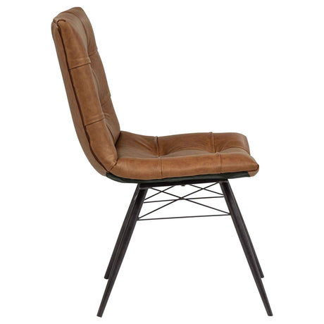 Aiken Saddle Brown Faux Leather Upholstered Dining Side Chair (Set of 4) by Coaster at Eve Furniture