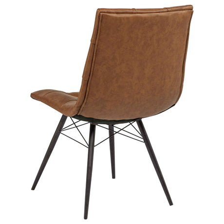 Aiken Saddle Brown Faux Leather Upholstered Dining Side Chair (Set of 4) by Coaster at Eve Furniture