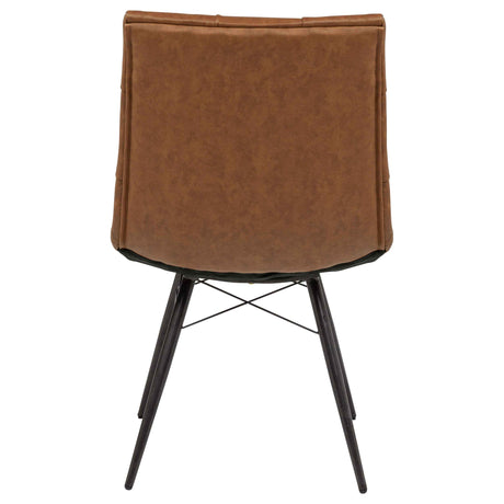 Aiken Saddle Brown Faux Leather Upholstered Dining Side Chair (Set of 4) by Coaster at Eve Furniture