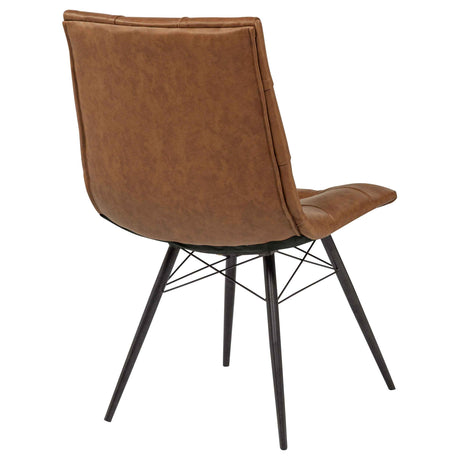 Aiken Saddle Brown Faux Leather Upholstered Dining Side Chair (Set of 4) by Coaster at Eve Furniture