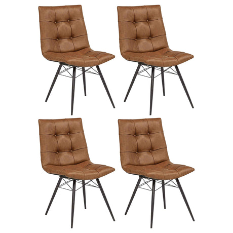 Aiken Saddle Brown Faux Leather Upholstered Dining Side Chair (Set of 4) by Coaster at Eve Furniture