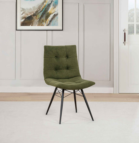 Aiken Saddle/Forest Green Fabric Upholstered Dining Side Chair (Set of 4) by Coaster at Eve Furniture