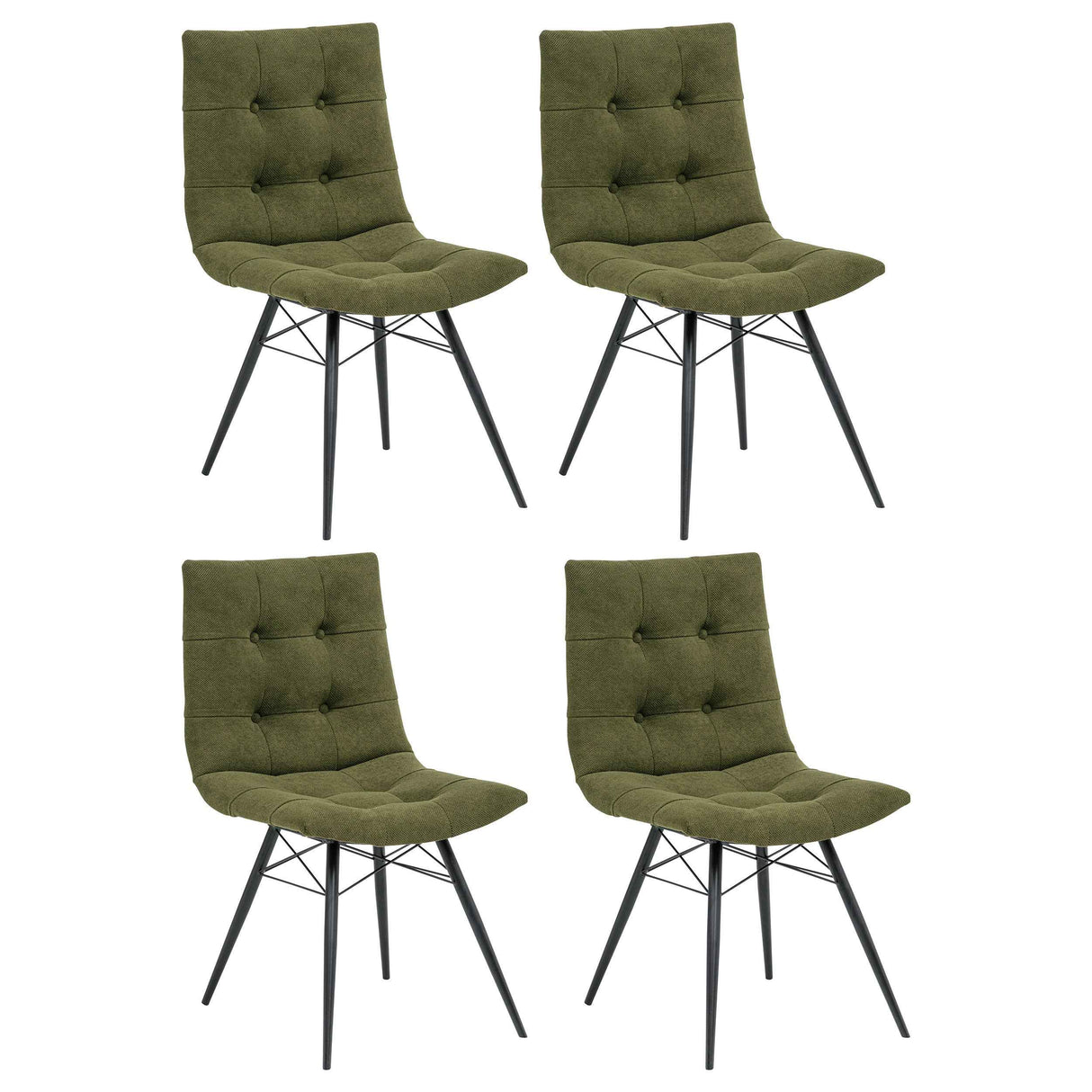Aiken Saddle/Forest Green Fabric Upholstered Dining Side Chair (Set of 4) by Coaster at Eve Furniture