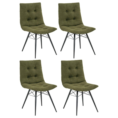 Aiken Saddle/Forest Green Fabric Upholstered Dining Side Chair (Set of 4) by Coaster at Eve Furniture