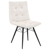 Aiken Saddle/Stone White Fabric Upholstered Dining Side Chair (Set of 4) by Coaster at Eve Furniture