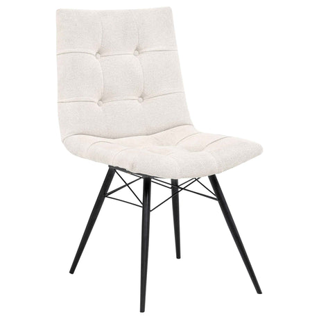 Aiken Saddle/Stone White Fabric Upholstered Dining Side Chair (Set of 4) by Coaster at Eve Furniture