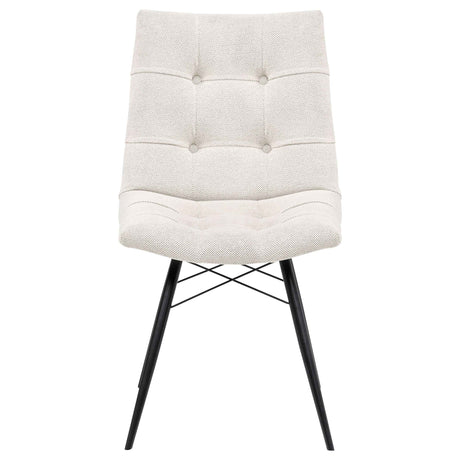 Aiken Saddle/Stone White Fabric Upholstered Dining Side Chair (Set of 4) by Coaster at Eve Furniture