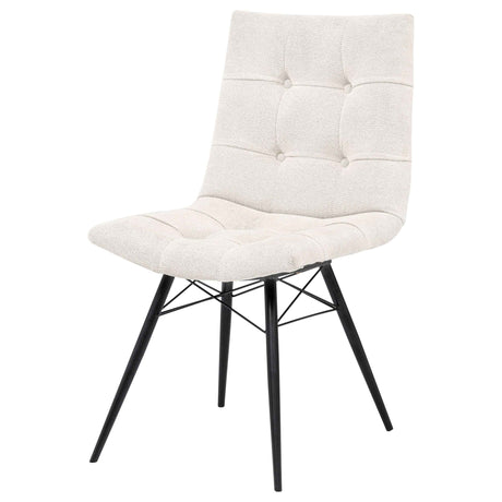 Aiken Saddle/Stone White Fabric Upholstered Dining Side Chair (Set of 4) by Coaster at Eve Furniture