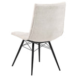 Aiken Saddle/Stone White Fabric Upholstered Dining Side Chair (Set of 4) by Coaster at Eve Furniture