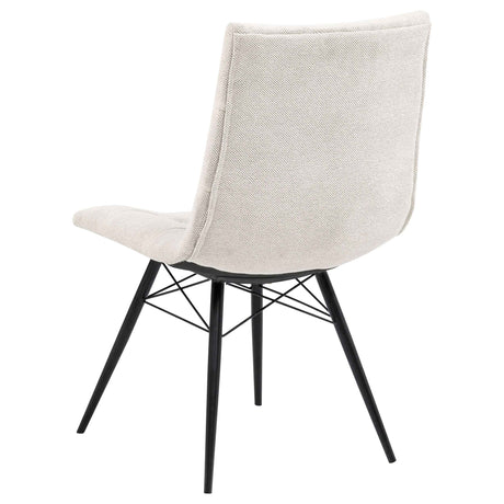 Aiken Saddle/Stone White Fabric Upholstered Dining Side Chair (Set of 4) by Coaster at Eve Furniture