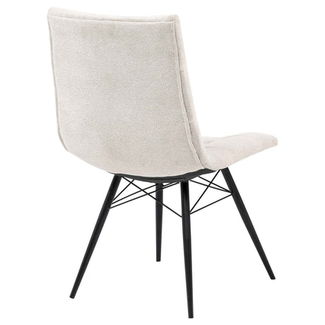 Aiken Saddle/Stone White Fabric Upholstered Dining Side Chair (Set of 4) by Coaster at Eve Furniture
