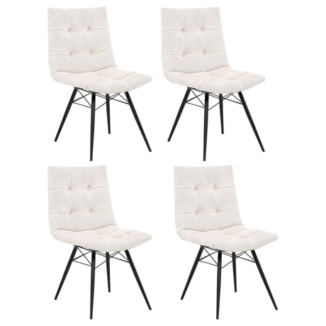 Aiken Saddle/Stone White Fabric Upholstered Dining Side Chair (Set of 4) by Coaster at Eve Furniture