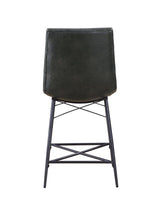 Aiken Gray Upholstered Tufted Counter Height Stools, Set of 2