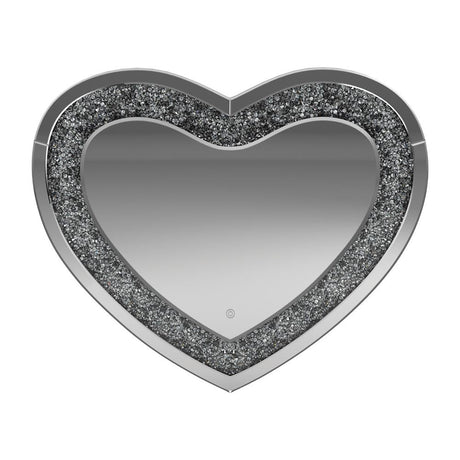 Aiko Silver Heart Shape Wall Mirror