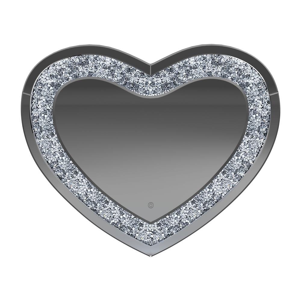 Aiko Silver Heart Shape Wall Mirror