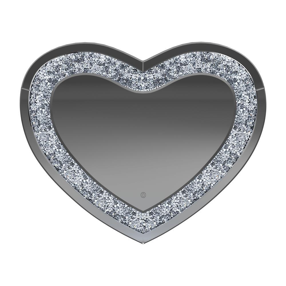 Aiko Silver Heart Shape Wall Mirror by Coaster at Eve Furniture