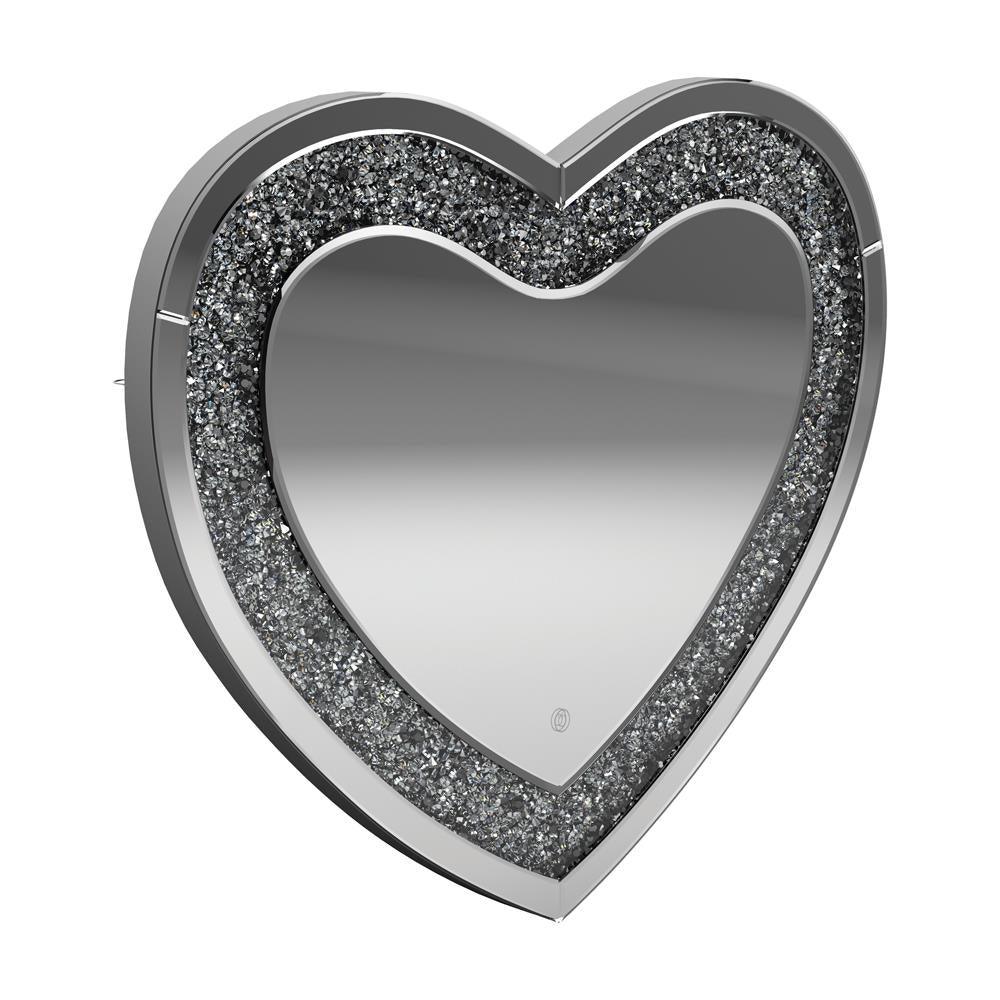 Aiko Silver Heart Shape Wall Mirror by Coaster at Eve Furniture