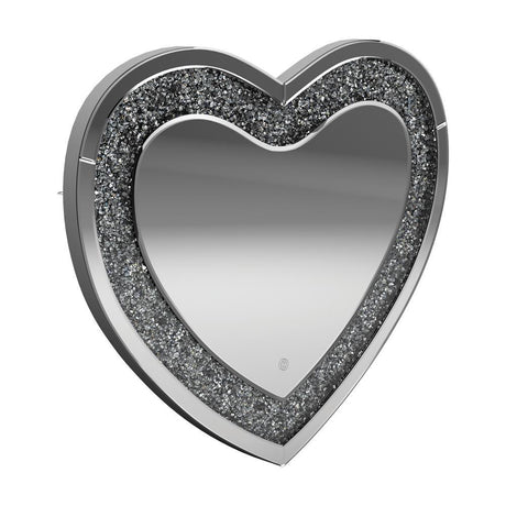 Aiko Silver Heart Shape Wall Mirror by Coaster at Eve Furniture