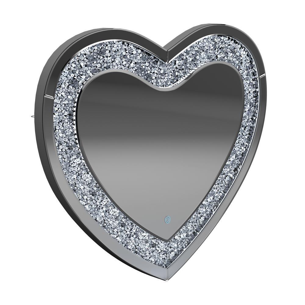 Aiko Silver Heart Shape Wall Mirror by Coaster at Eve Furniture
