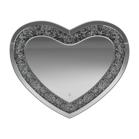 Aiko Silver Heart Shape Wall Mirror by Coaster at Eve Furniture