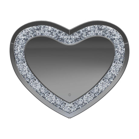 Aiko Silver Heart Shape Wall Mirror by Coaster at Eve Furniture