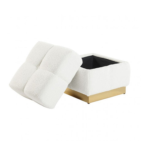 Aileen Beige Storage Stool by Furniture of America at Eve Furniture