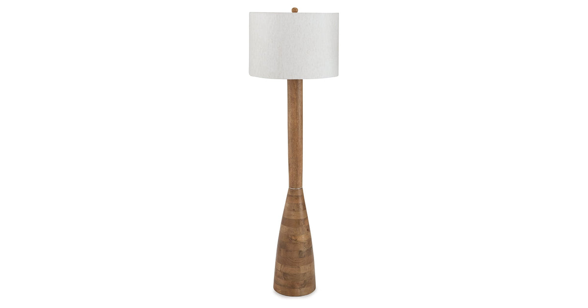Ailsa Natural Brown Floor Lamp by Ashley at Eve Furniture