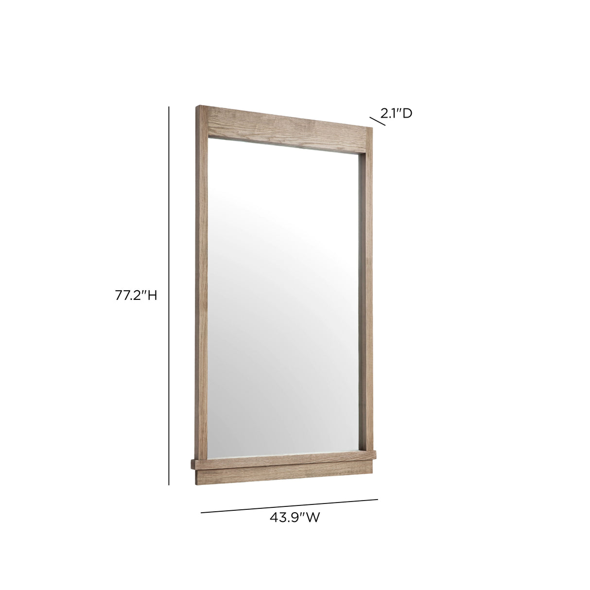 Aimee 44"X77" Solid Brushed Ash Floor Mirror by TOV Furniture at Eve Furniture