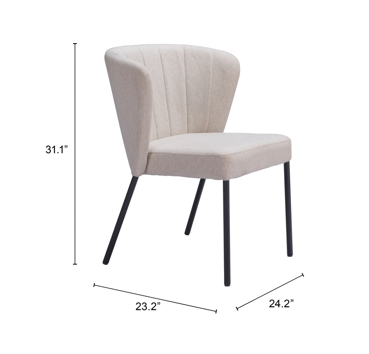 Aimee Beige Dining Chair (Set of 2) by Zuomod at Eve Furniture