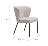 Aimee Beige Dining Chair (Set of 2) by Zuomod at Eve Furniture