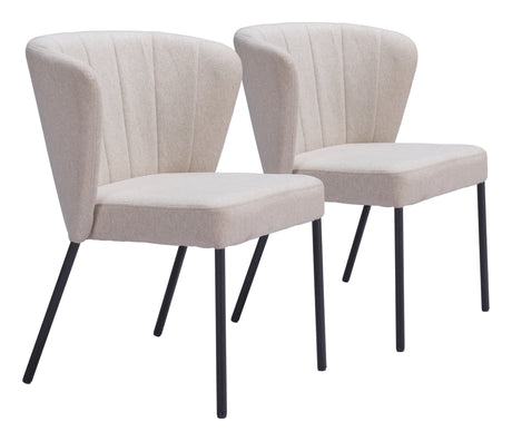 Aimee Beige Dining Chair (Set of 2) by Zuomod at Eve Furniture