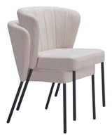 Aimee Beige Dining Chair (Set of 2) by Zuomod at Eve Furniture