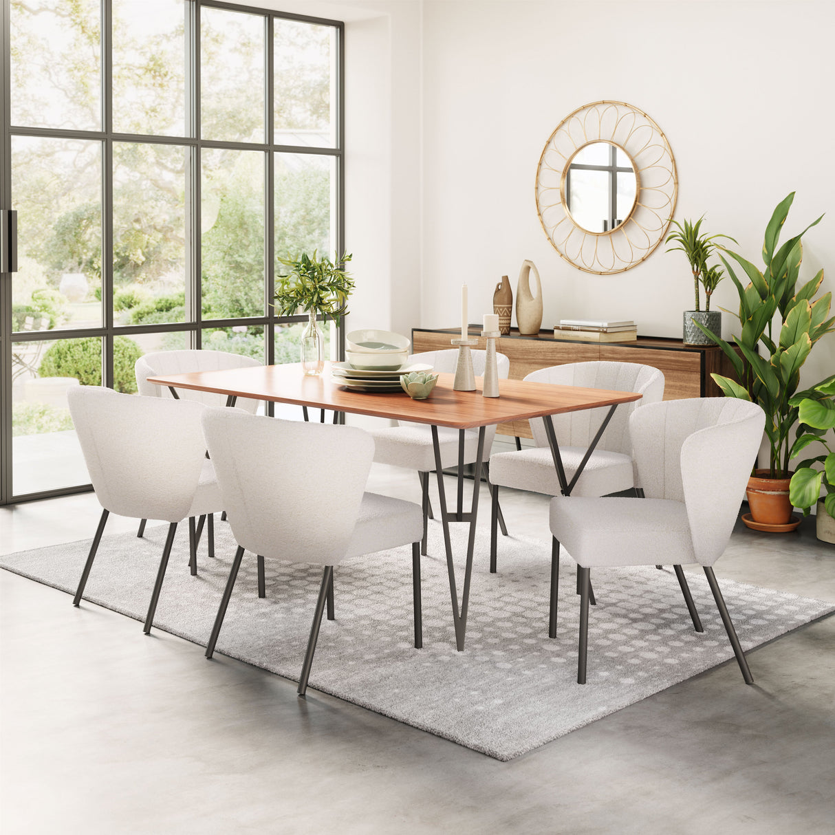 Aimee Cream Dining Chair (Set of 2) by Zuomod at Eve Furniture