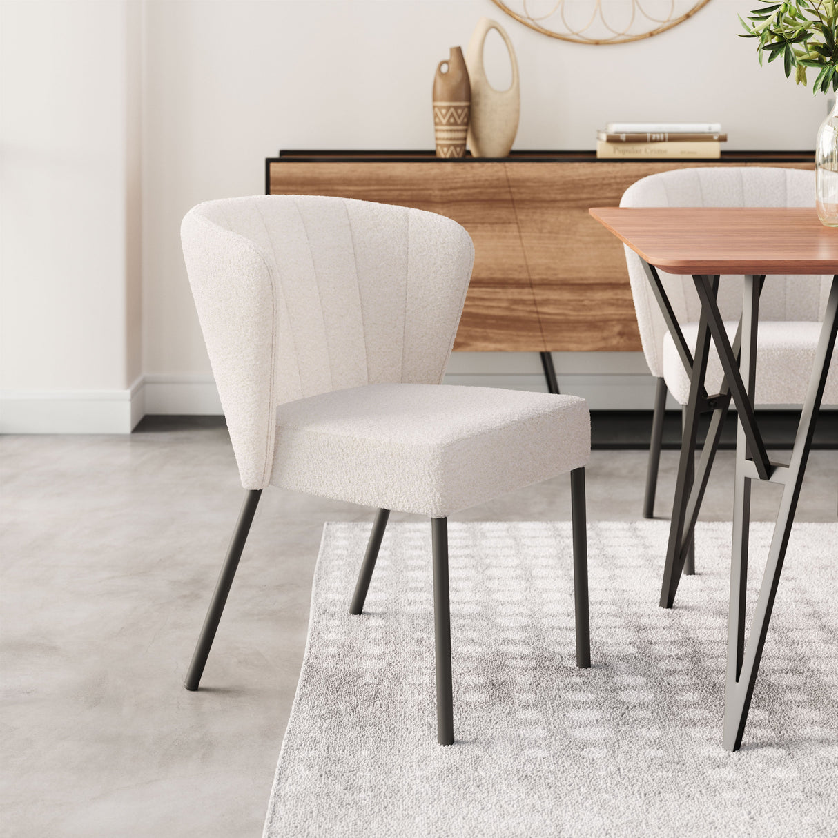 Aimee Cream Dining Chair (Set of 2) by Zuomod at Eve Furniture