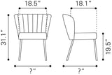 Aimee Gray Dining Chair (Set of 2) by Zuomod at Eve Furniture