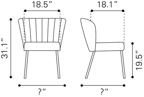Aimee Gray Dining Chair (Set of 2) by Zuomod at Eve Furniture