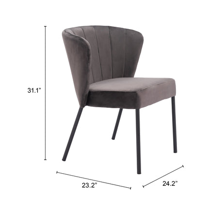 Aimee Gray Dining Chair (Set of 2) by Zuomod at Eve Furniture