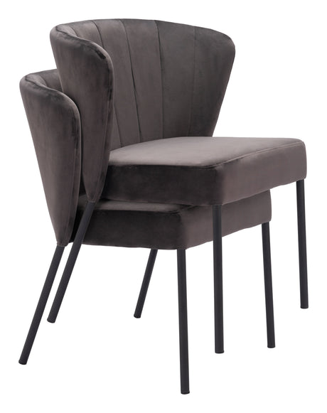 Aimee Gray Dining Chair (Set of 2) by Zuomod at Eve Furniture