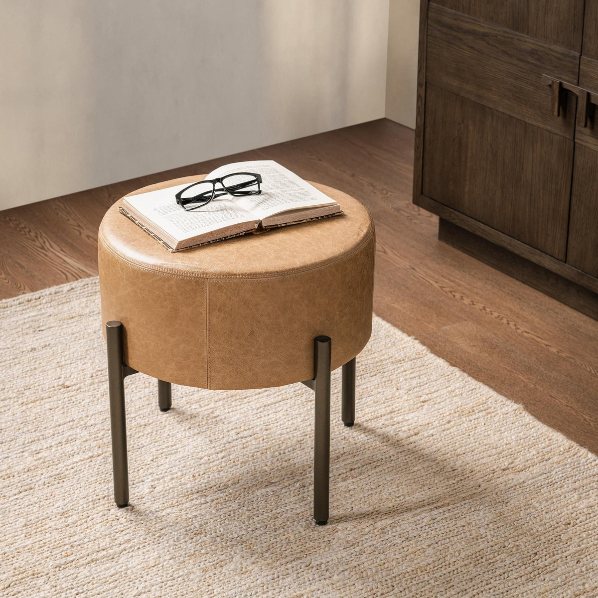 Aimie Sedona Brown Accent Stool by Classic Home at Eve Furniture